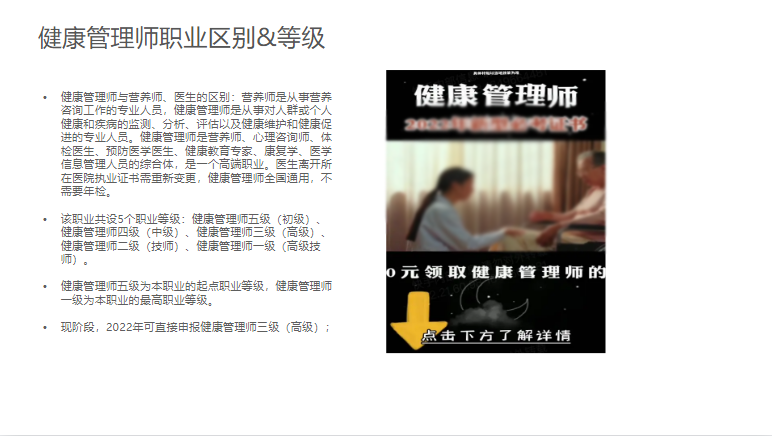 健康管理师职业区别