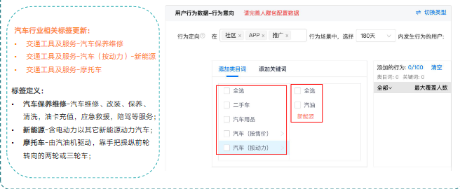快手自研标签，根据用户浏览、观看、互动内容打标人群，站内数据，人群定向更精准。