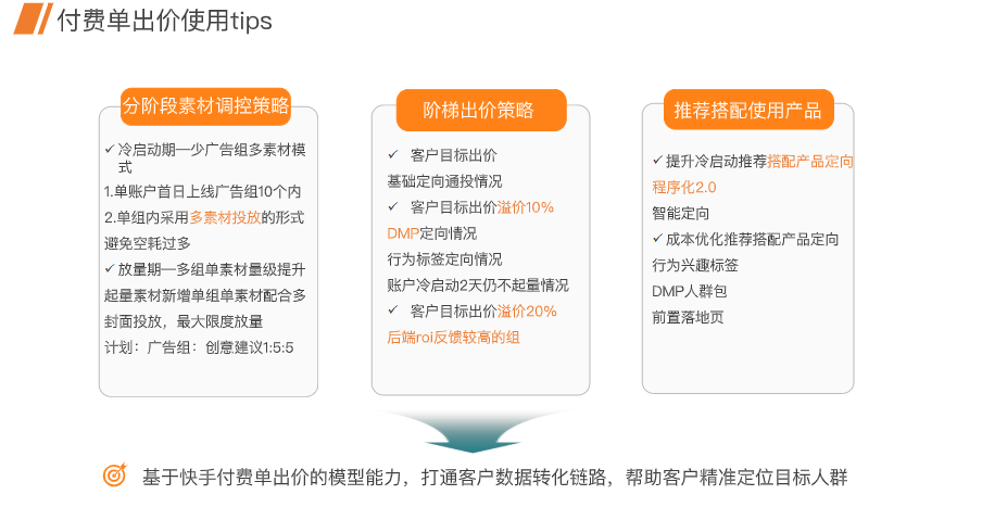 适配客户:投放低价付费课程，针对付费成本有一定要求