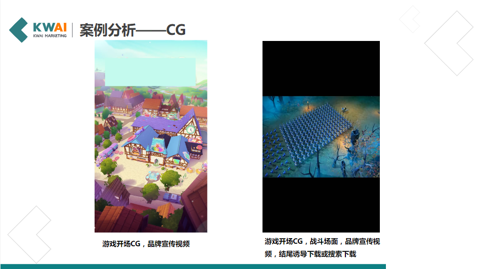 前半段通过游戏公司开会的故事情节，吸引用户，提升3s播放率，后面通过展示游戏角色及特点，提升Bctr