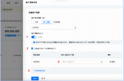only开启账户预算优化场景下可用