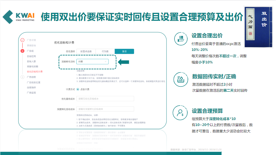 使用双出价要保证实时回传且设置合理预算及出价