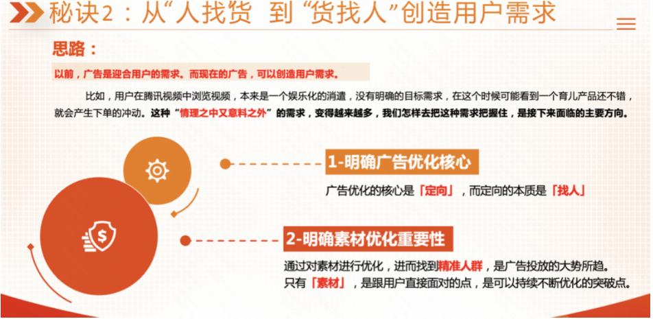 秘诀2 :从“人找货到“货找人”创造用户需求