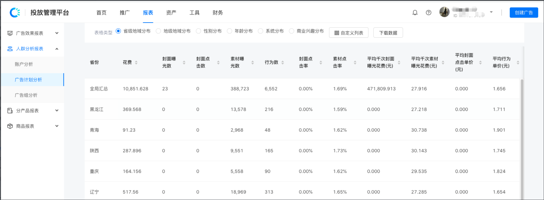 快手广告后台分模块介绍丨报表