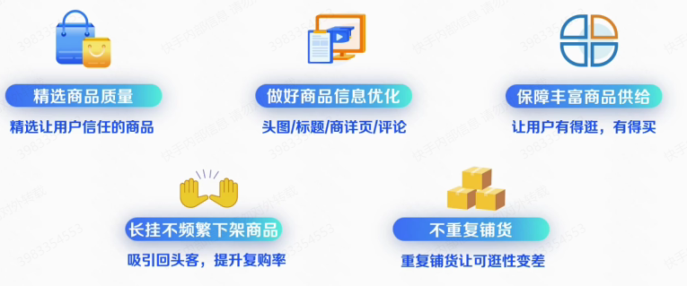通过丰富的商品的供给，满足用户的需求，从而提升点击率，这里的过往数据验证，商家做好这一部分用户点击率会提升40%左右。基于此我们展开五方面为大家来再做细致的介绍。