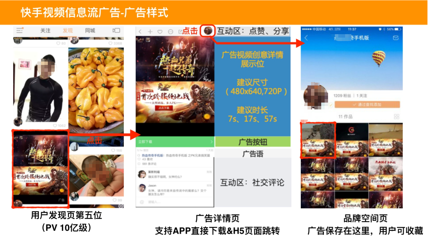 快手信息流广告样式