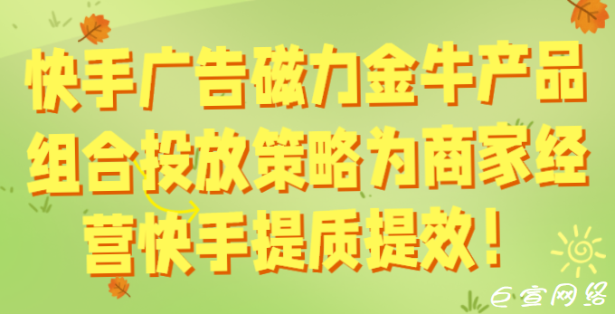快手广告磁力金牛产品组合投放策略为商家经营快手提质提效！