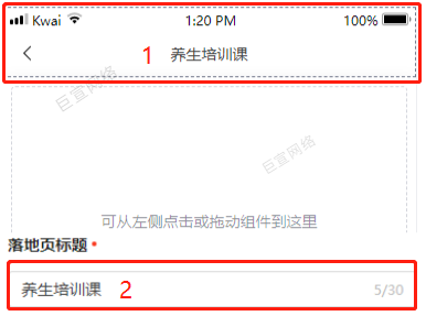 快手广告落地页标题添加