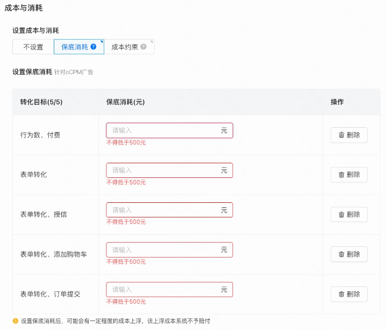 快手广告成本与消耗