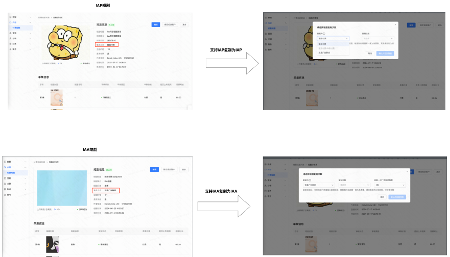 分销IAA/IAP短剧复制。可选择复制次数、观看一个广告解锁集数