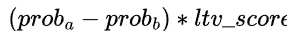 uplift model与LTV模型预估结果分数融合作为增量ltv