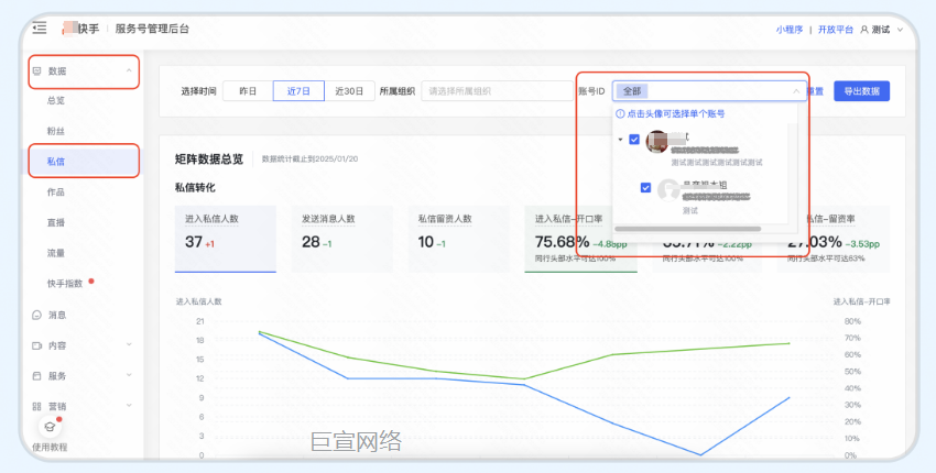 查看母 - 子账号维度下的快手广告转化数据
