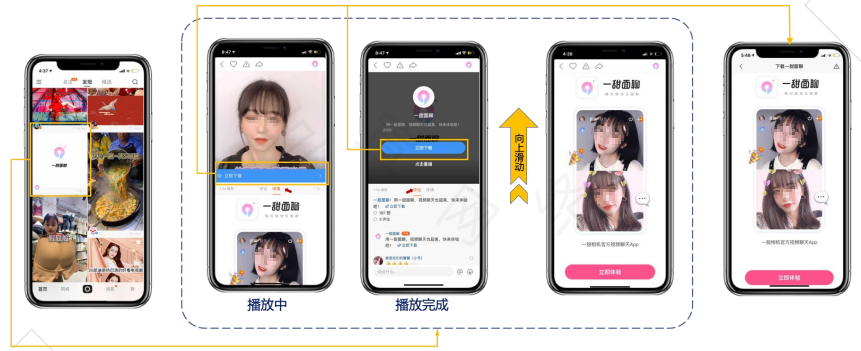 快手发现页信息流广告-首刷/非首刷-落地页前置