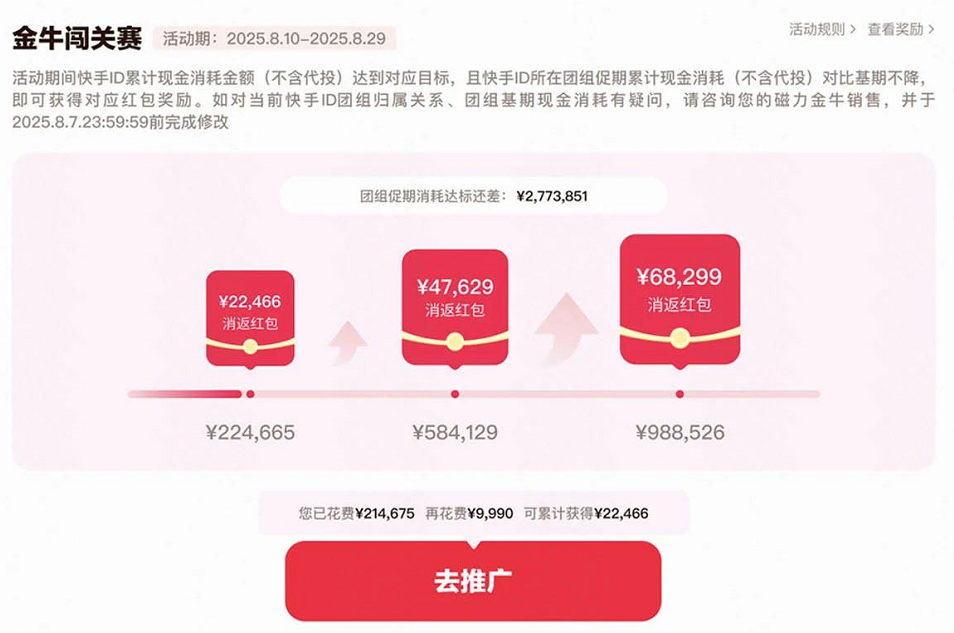 快手广告磁力金牛闯关激励金以下为会场Demo