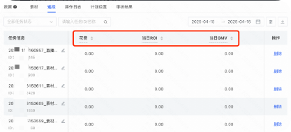 展示分追投任务数据 展示分追投任务数据