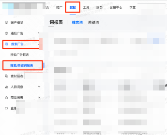 快手搜索广告-搜索词/关键词报表