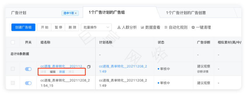 快手广告组层级设置