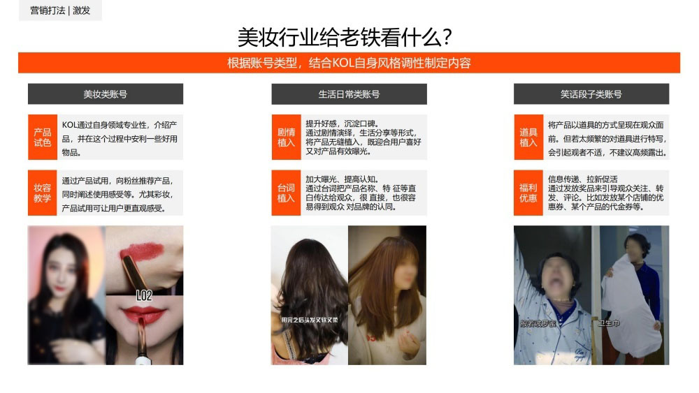 美妆账号需结合类型定制内容