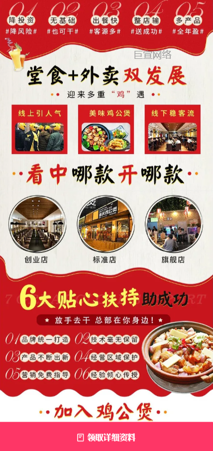 【中式美食】-【鸡公煲】客户投放快手广告的落地页样式