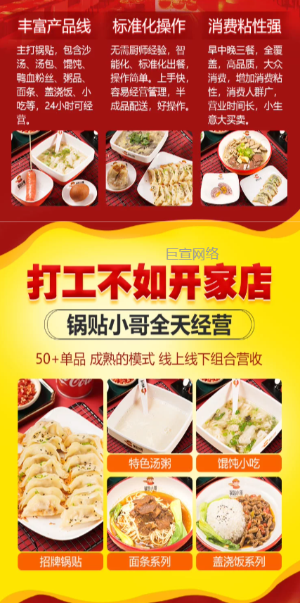 【餐食加盟】-【锅贴】客户投放快手广告的落地页样式图2