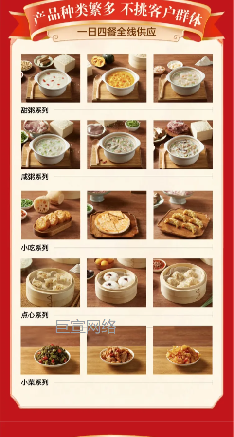 粥/饼店铺加盟投放快手的落地页样式