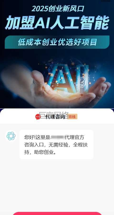 软件加盟投放快手广告的落地页案例