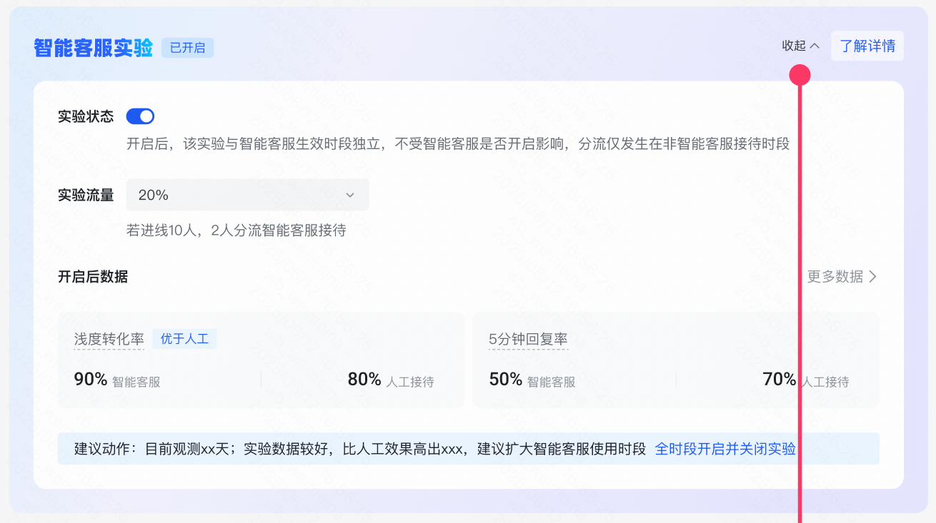 快手广告智能客服示意-流量配置