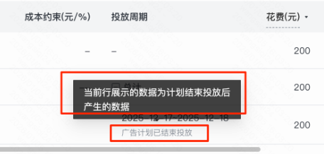 快手广告结束投放示例