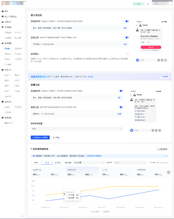 快手广告欢迎语+营销工具｜实验 + 效果数据监测