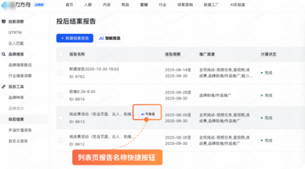 快手磁力引擎广告平台AI智能复盘入口3