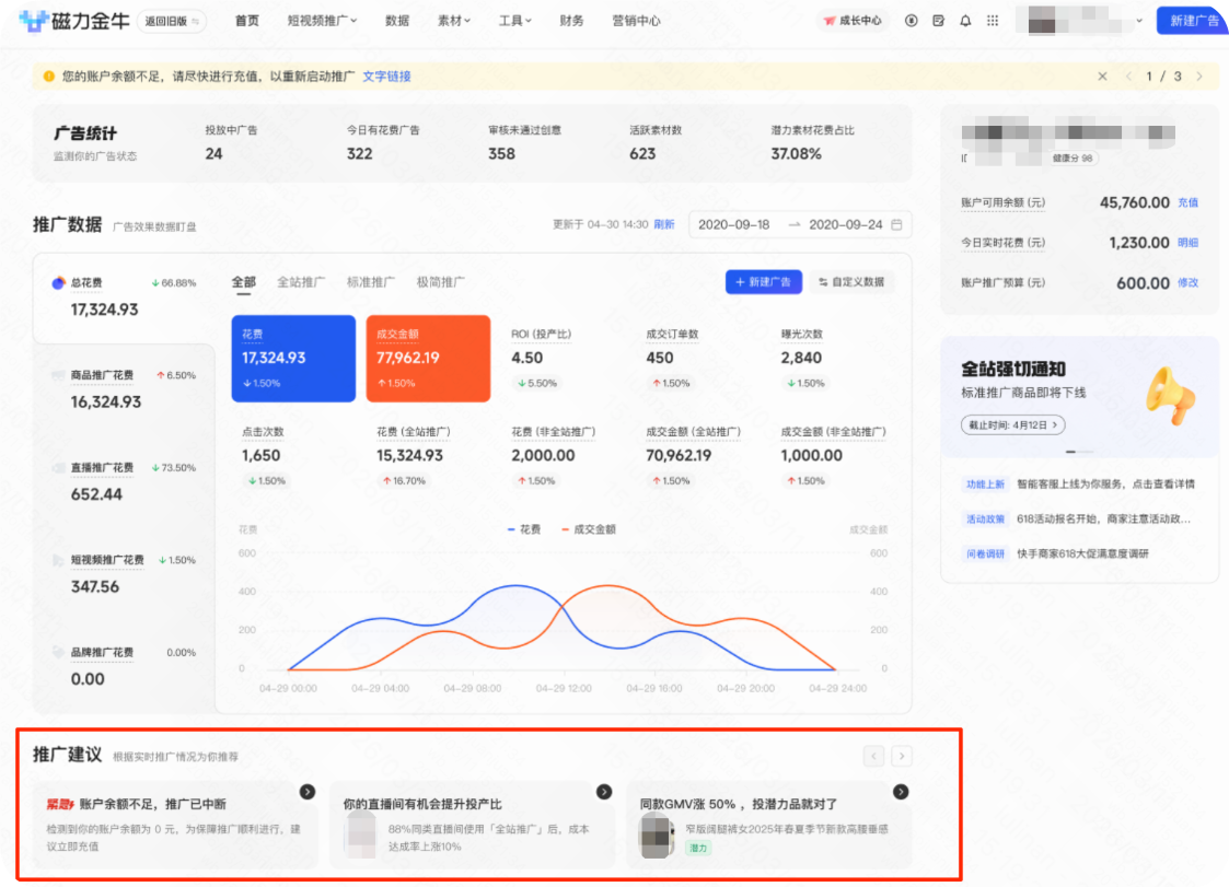 快手广告磁力金牛「商品推广-全站推广·选品推荐」产品手册