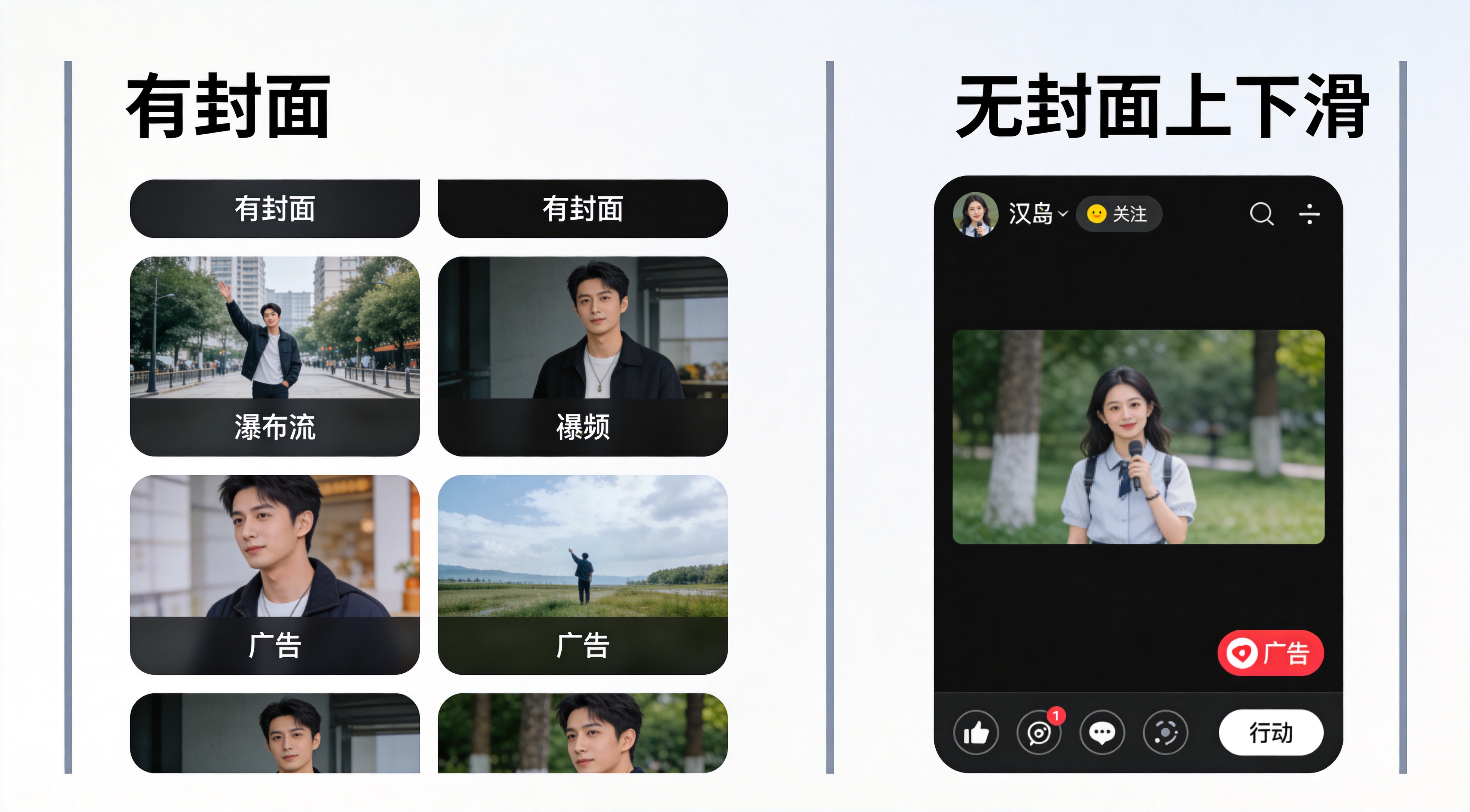 快手信息流广告有封面vs无封面对比