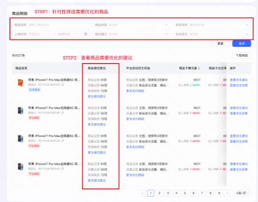 快手广告小店针对性筛选优化商品