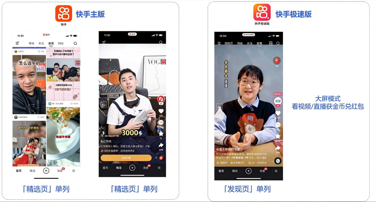 不同版本快手app广告示例 不同版本快手app广告示例